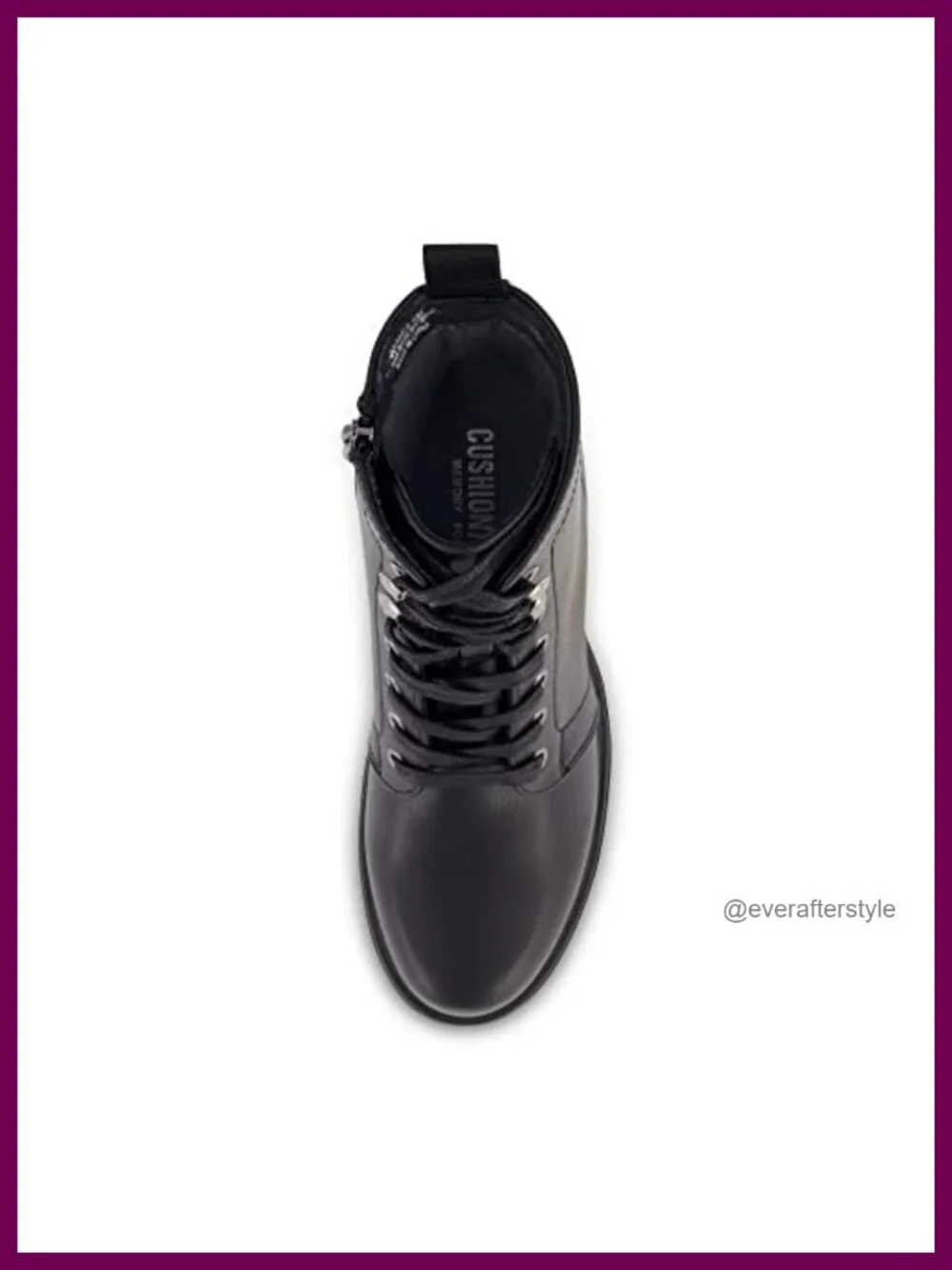 Women's Lace Up Bootie with Memory Foam Insole, Lug Sole, Side Zipper